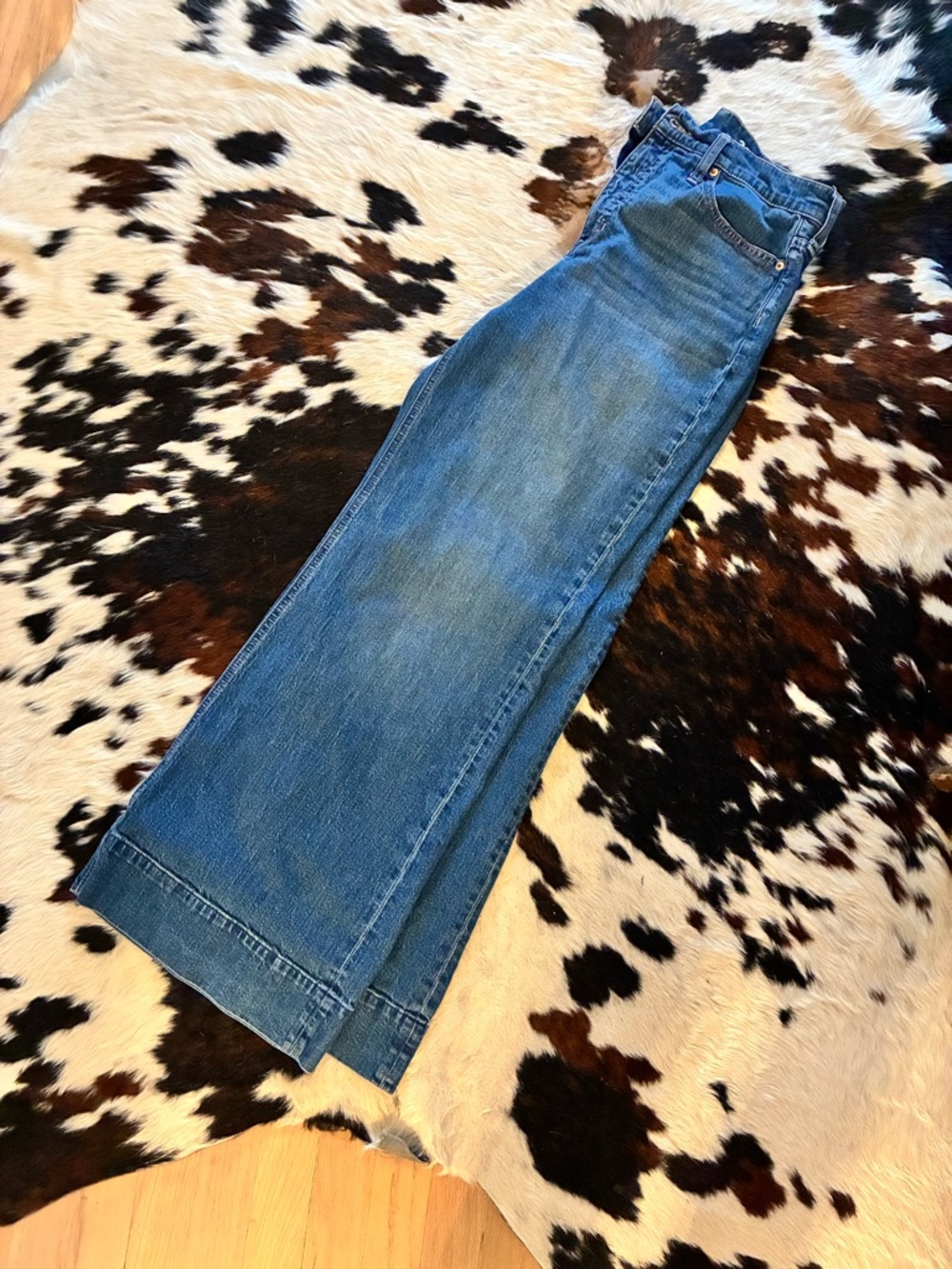 J. Crew Blue Flared Wide-Leg Jeans